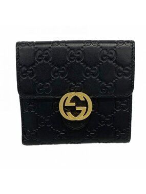 Gucci Wallet Guccissima Leather Black Gold